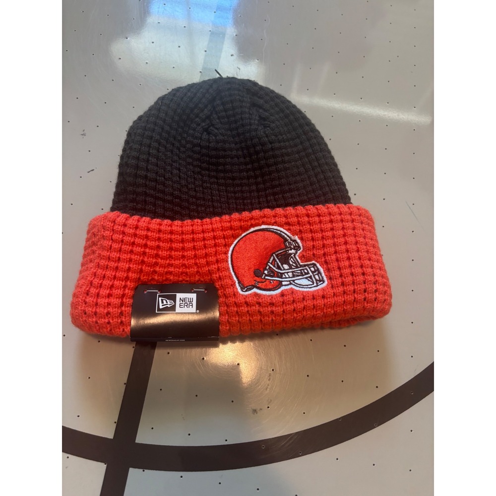 New Era Cleveland Browns NFL Knit Waffle Beanie Hat Orange Black 60529201 OSFM